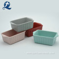 Rectangular Colorful Ceramic Bakeware With Handle